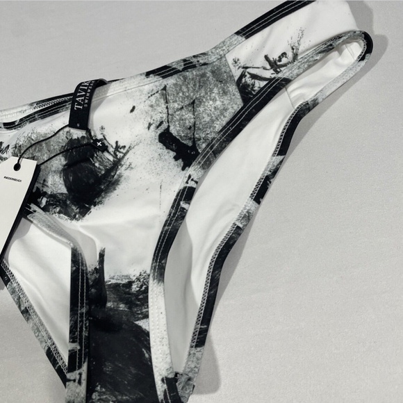 NWT Tavik [ Small ] Jayden Moderate Bikini Bottom in Smudge‎ Black White - Picture 4 of 10